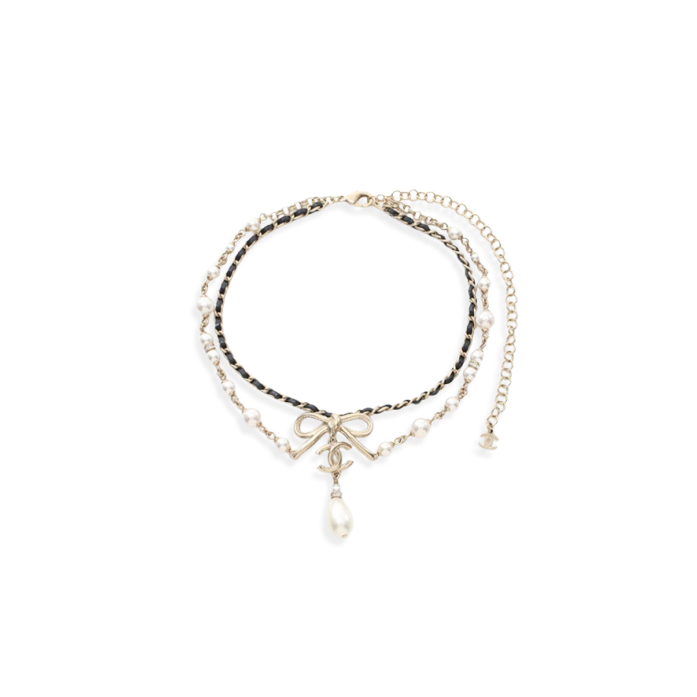 Ch**el coco mark ribbon choker accessory for